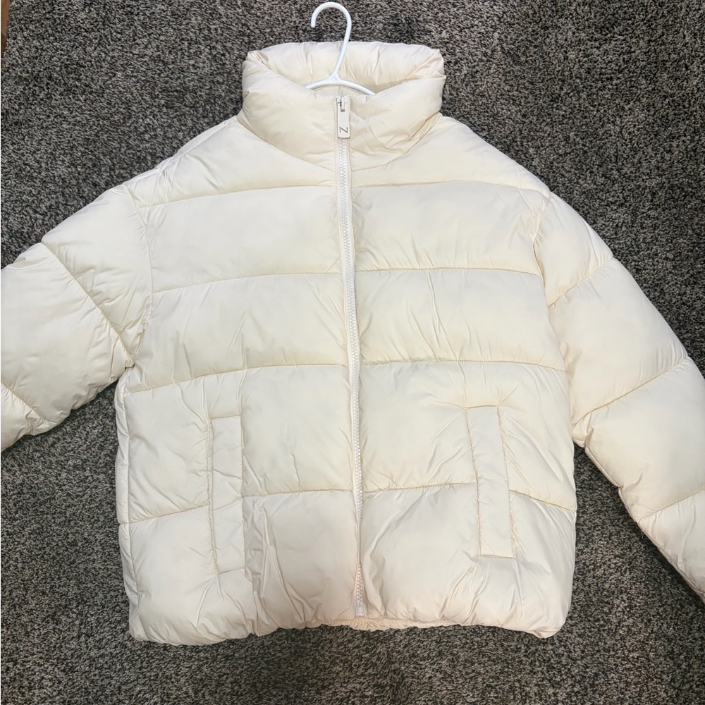 Women's Cream Puffer Jacket